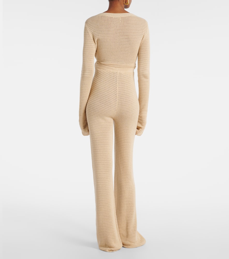 Lennon knitted cotton-blend flared pants
