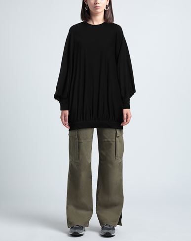 Woman Sweatshirt Black Size M Modal, Milk protein fiber, Cotton, Elastane