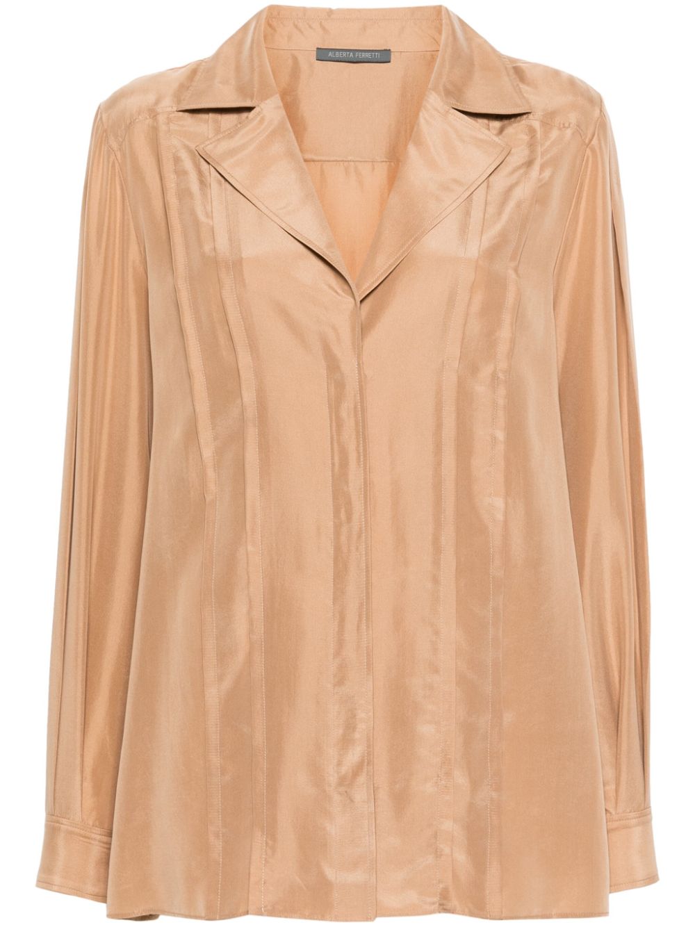 Notched-collar silk shirt - Green