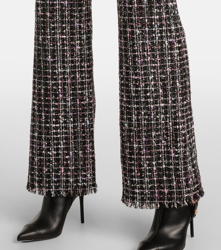 High-rise tweed flared pants