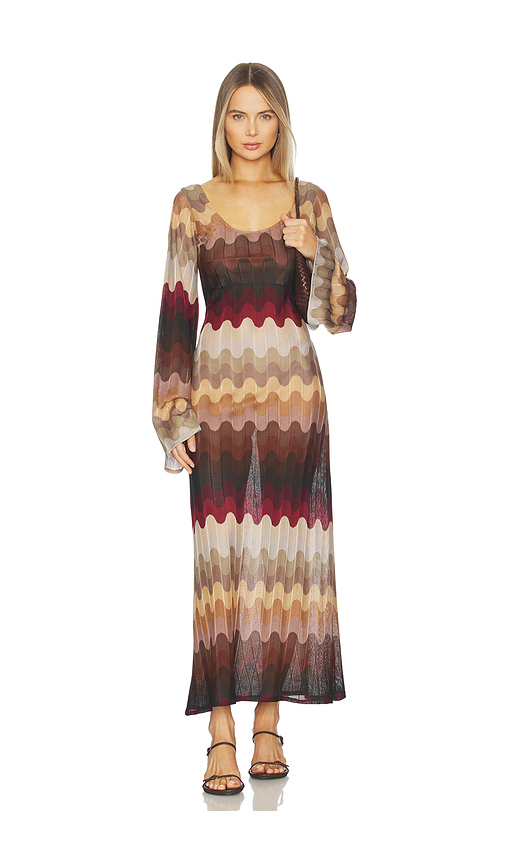 Zuleyha Kuru Sienna Dress in Brown, Black. 36. Also