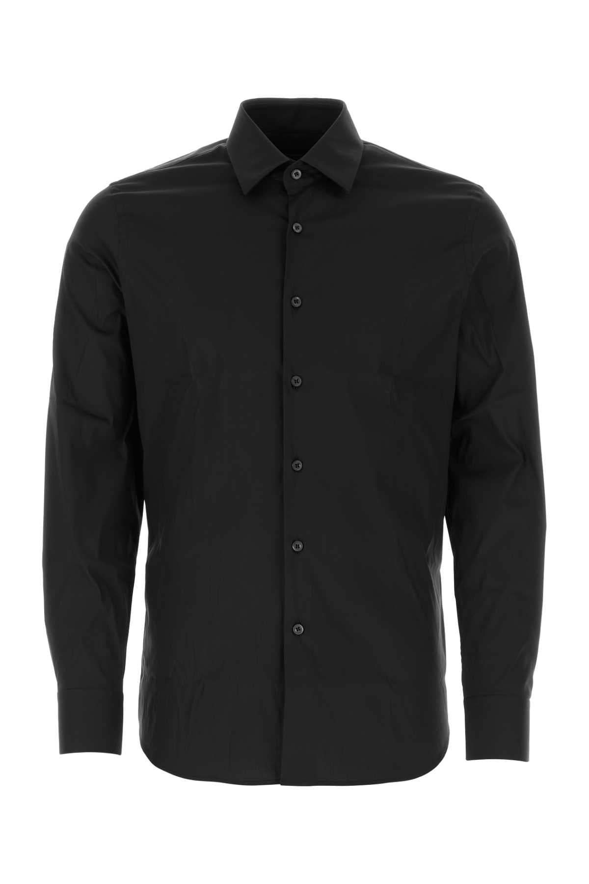 Stretch Poplin Shirt — Black