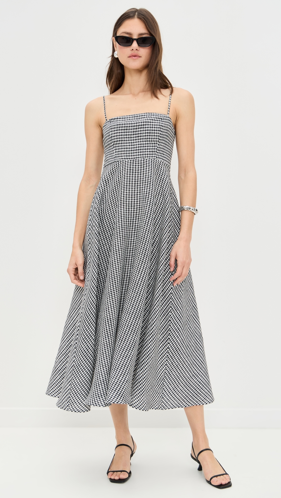Reformation Monette Linen Dress Remy Check