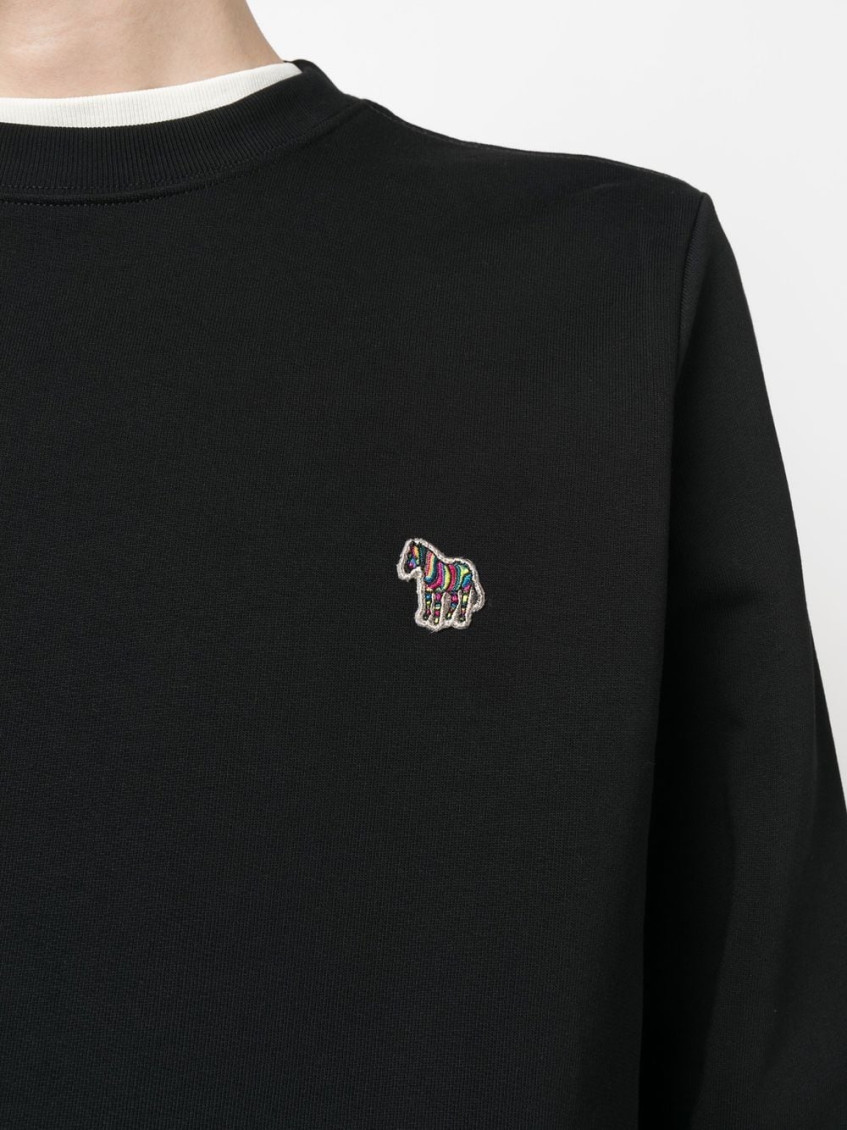 Black Zebra Logo Cotton Sweatshirt