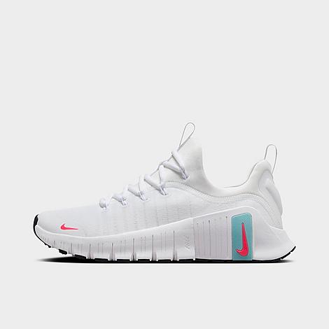 Women's Free Metcon 6 Training Shoes in White/Hot Punch/Denim Turquoise
