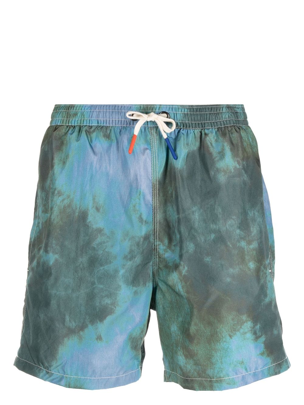 Tie-dye effect drawstring shorts - Green