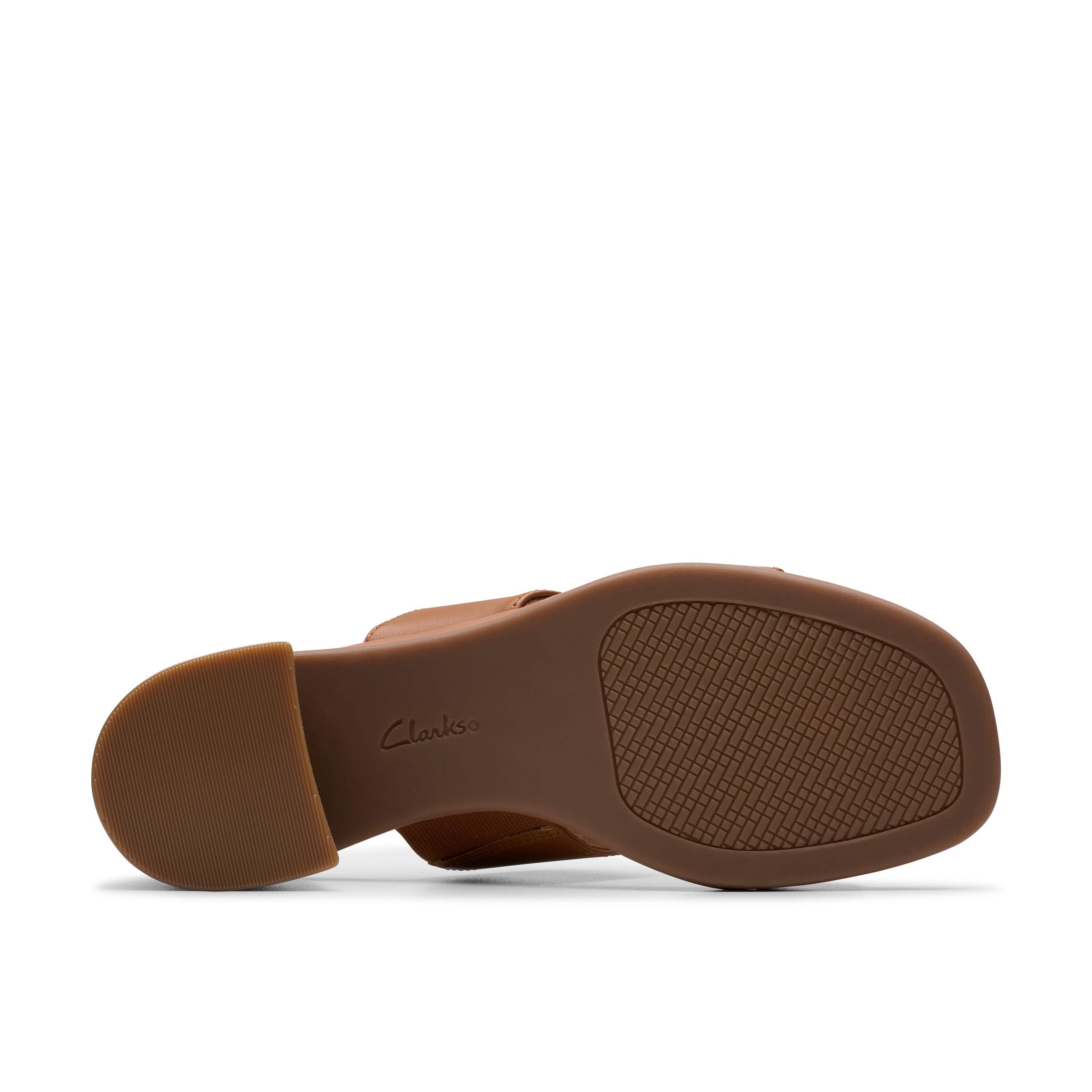 Clarks Jaylan Dusk Tan Leather Heeled Sandals In Brown