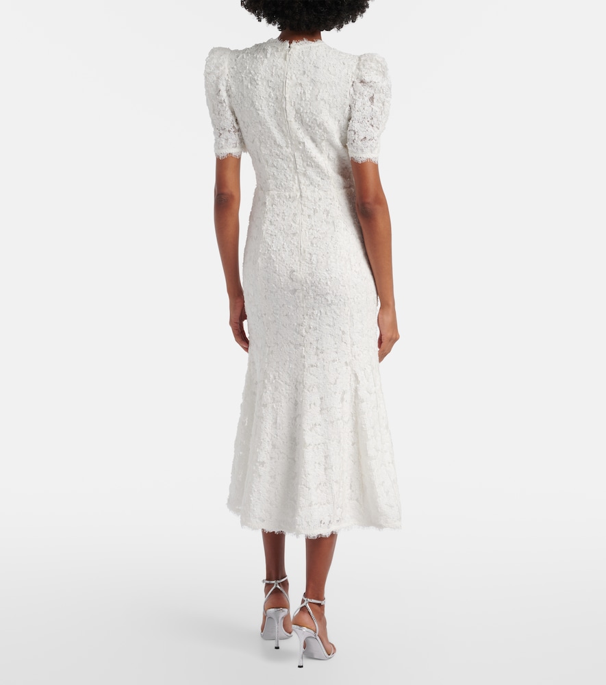 Bridal Dillon embellished lace midi dress