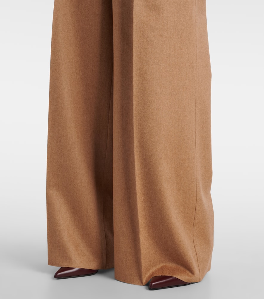 Ori pleated camel hair wide-leg pants