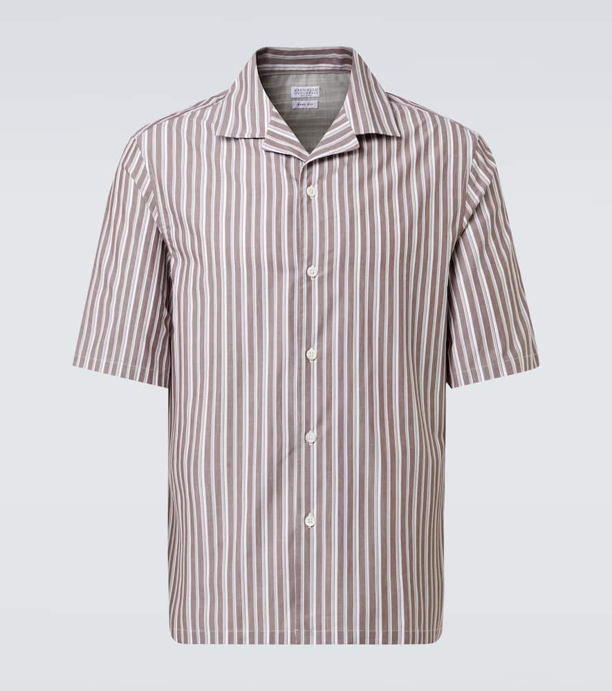 Striped cotton bowling shirt