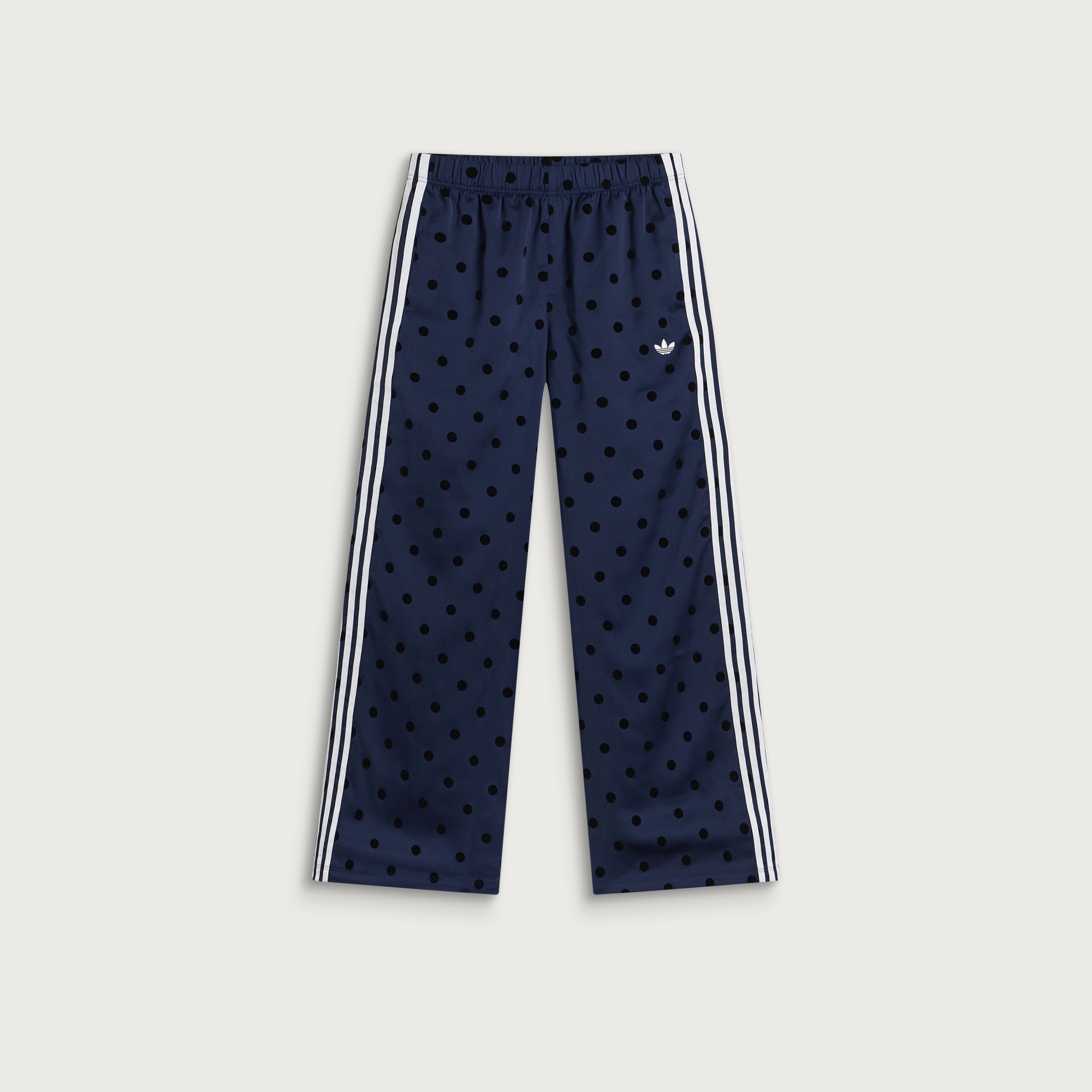 Women's Satin Polka Dots Wide Leg Pant in Night Indigo