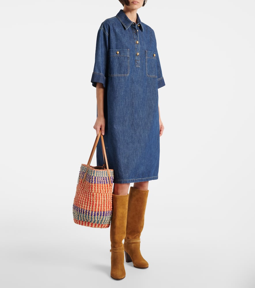 Cotton denim minidress