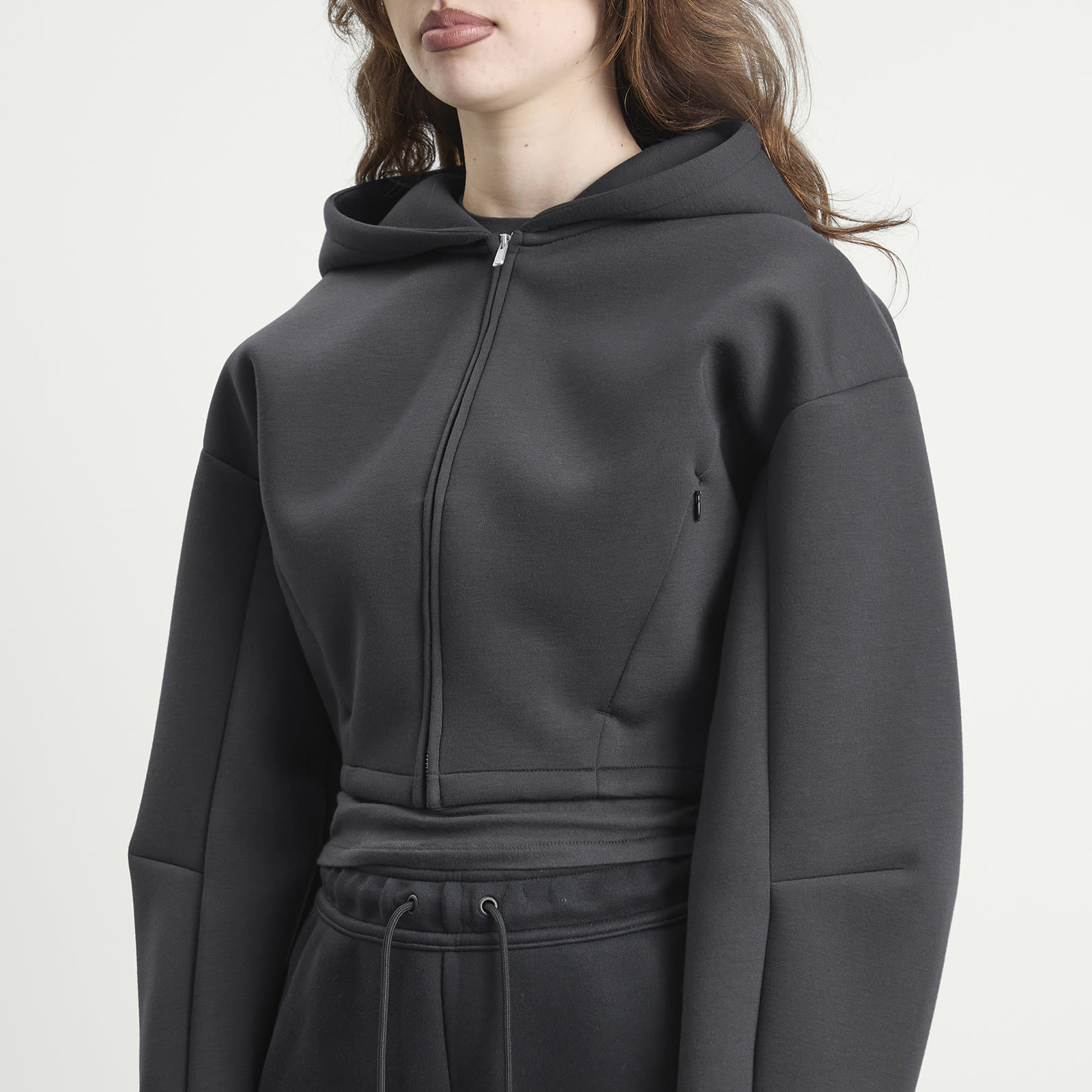Women's Fleece Hoodie in Black/Anthracite