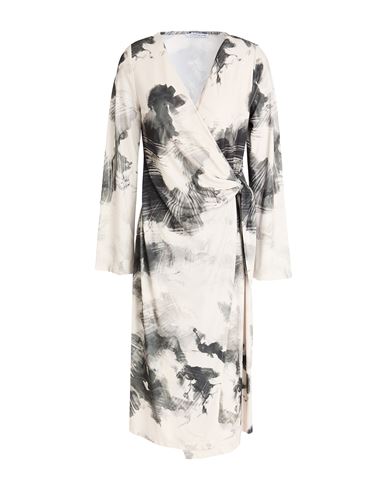Woman Midi dress Beige Size 12 Polyester, Elastane