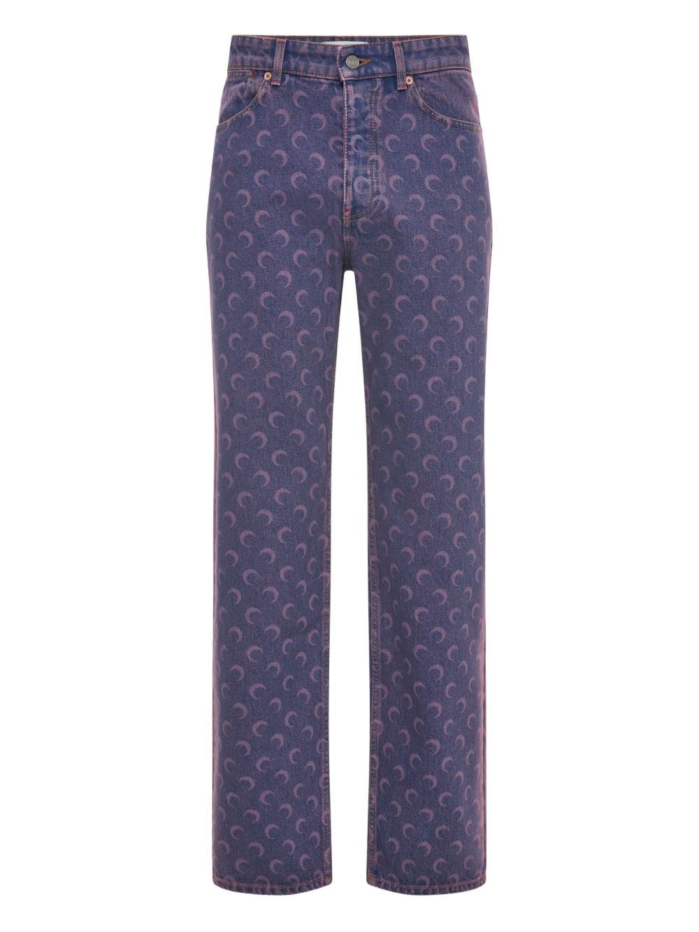 Marine Serre Crescent Moon jeans - Purple