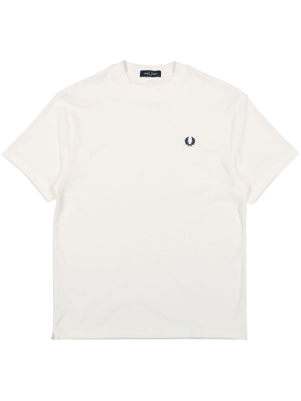 Logo-embroidered towelling T-Shirt - White
