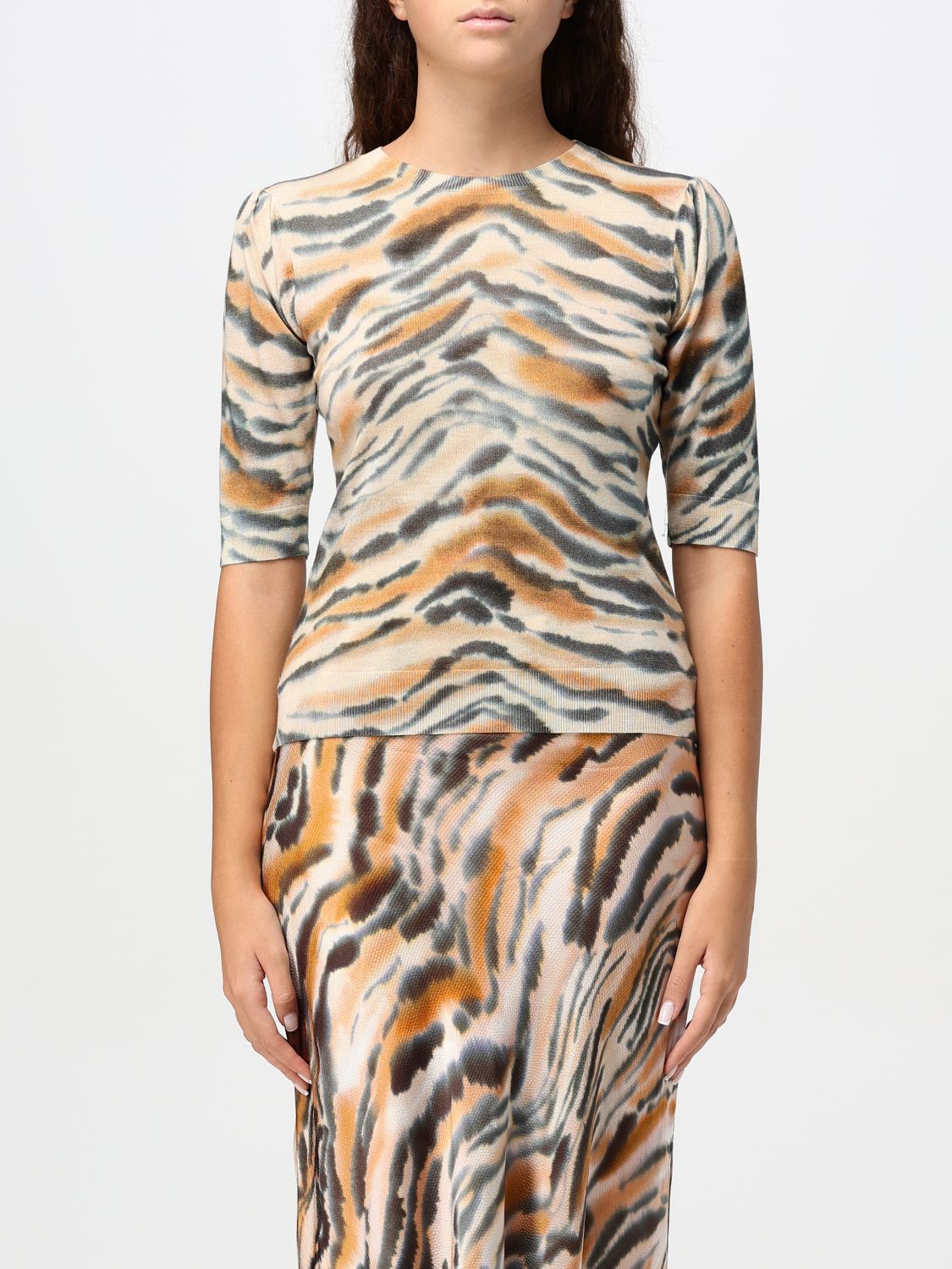 Tiger-print sweater - Neutrals