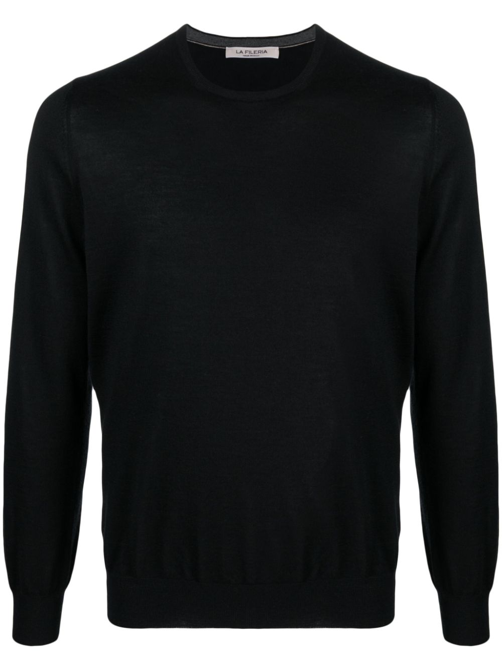 Crew-neck cashmere-blend jumper - Black