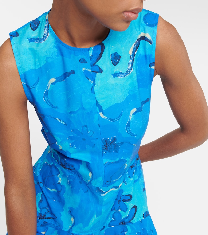 Printed cotton midi dress