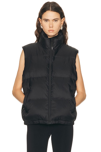 Splits59 Summit Nylon Puffer Vest in Black. L. Also in S, XS