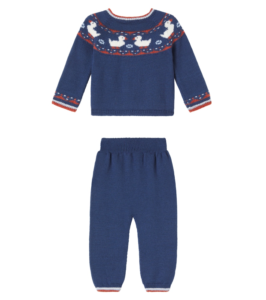 Baby Mavi wool cardigan and pants set