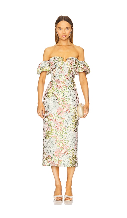ELLIATT Calaantha Midi Dress in Blush, Green. - XS also in