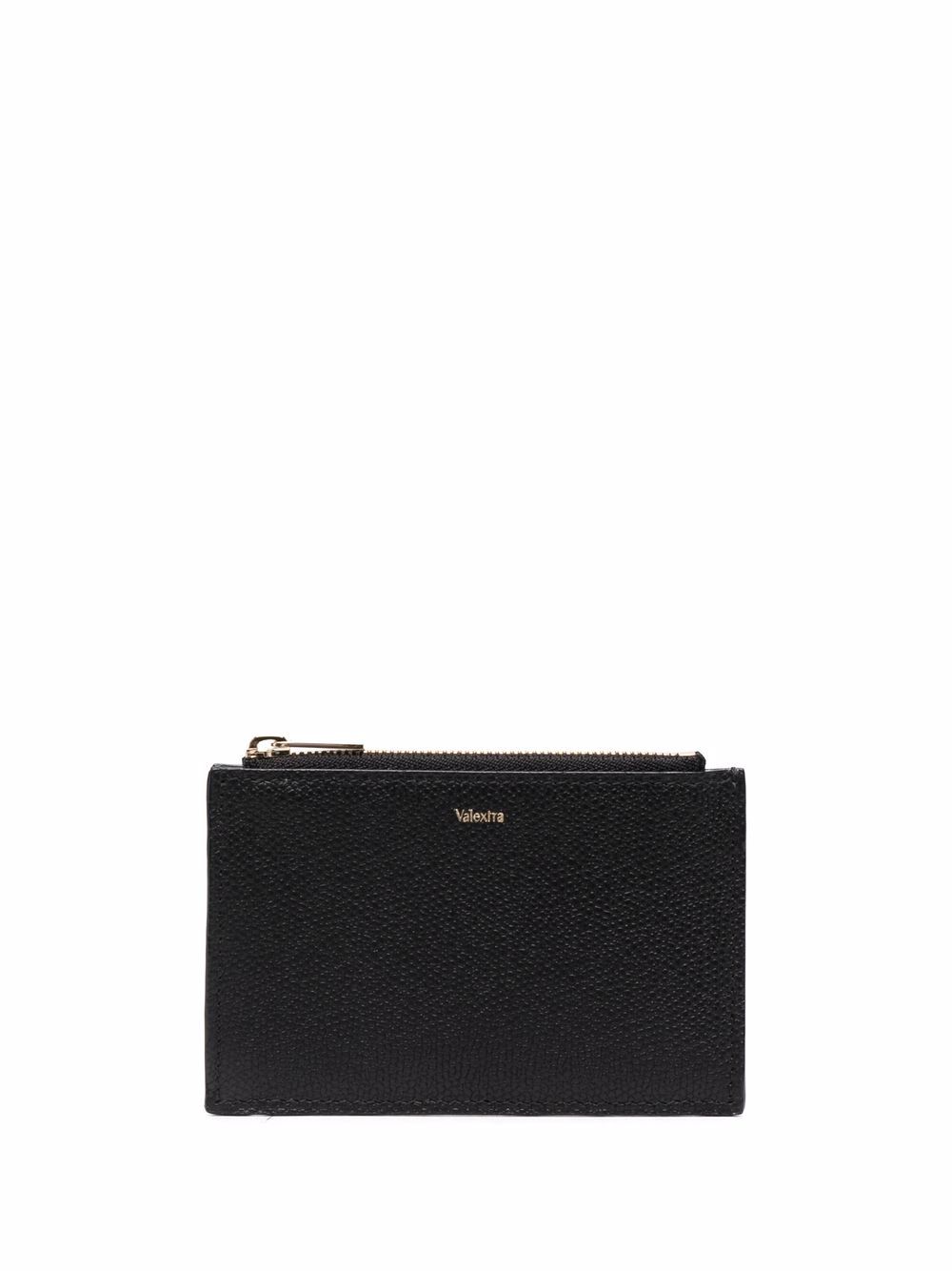 Zip-up leather wallet - Black