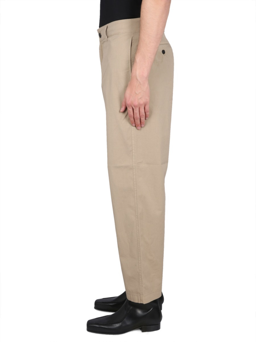 Beige Flat Front Pants