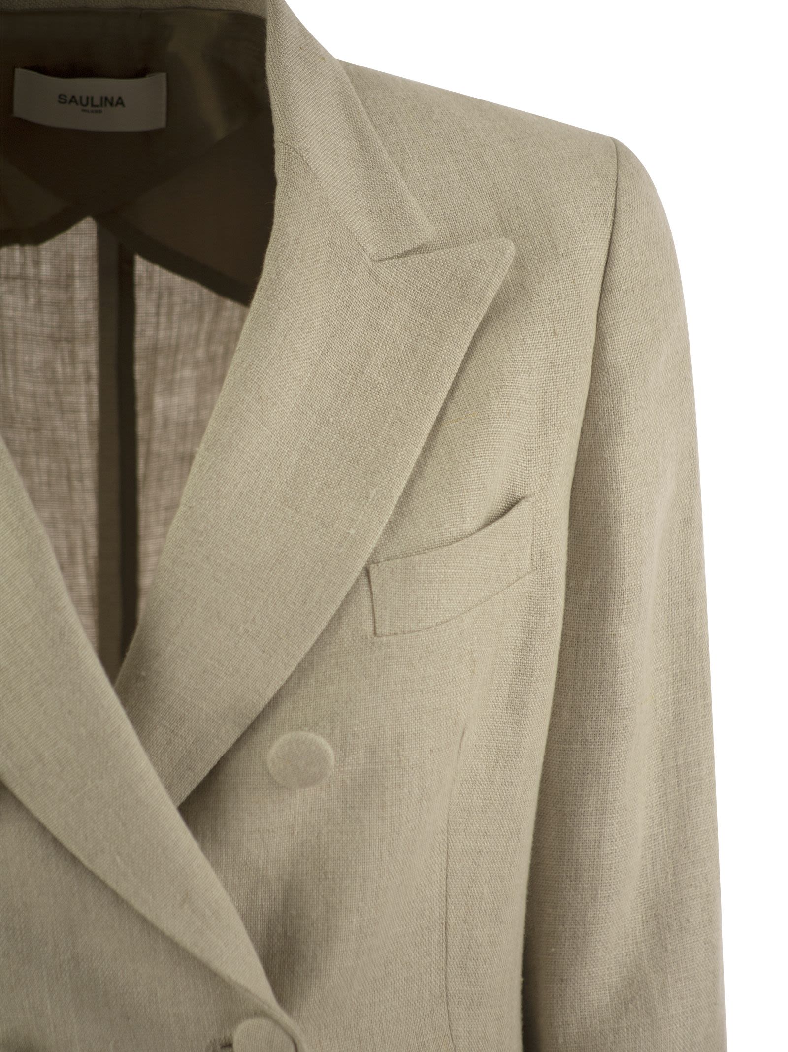 Saulina Anna Double Breasted Linen Jacket
