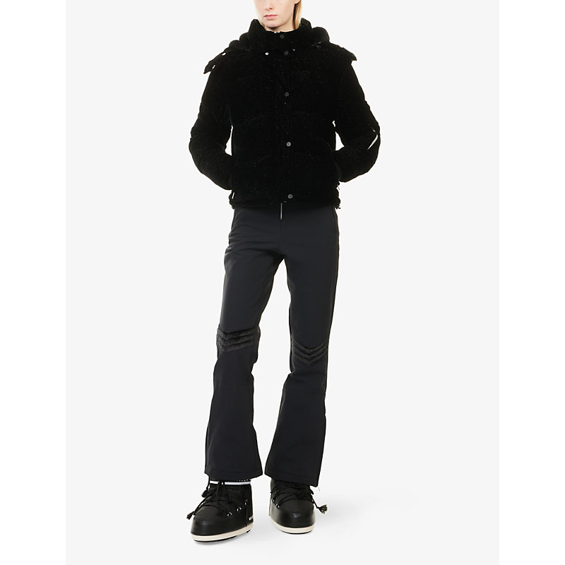 Womens Black Lumière Velvet Ski Jacket