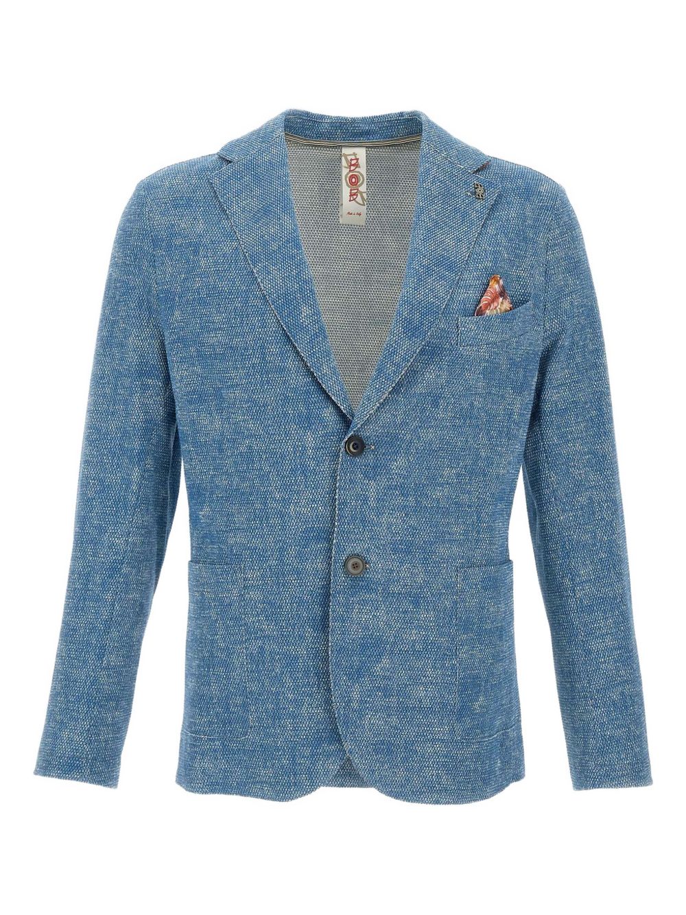 Textured button-up blazer - Blue