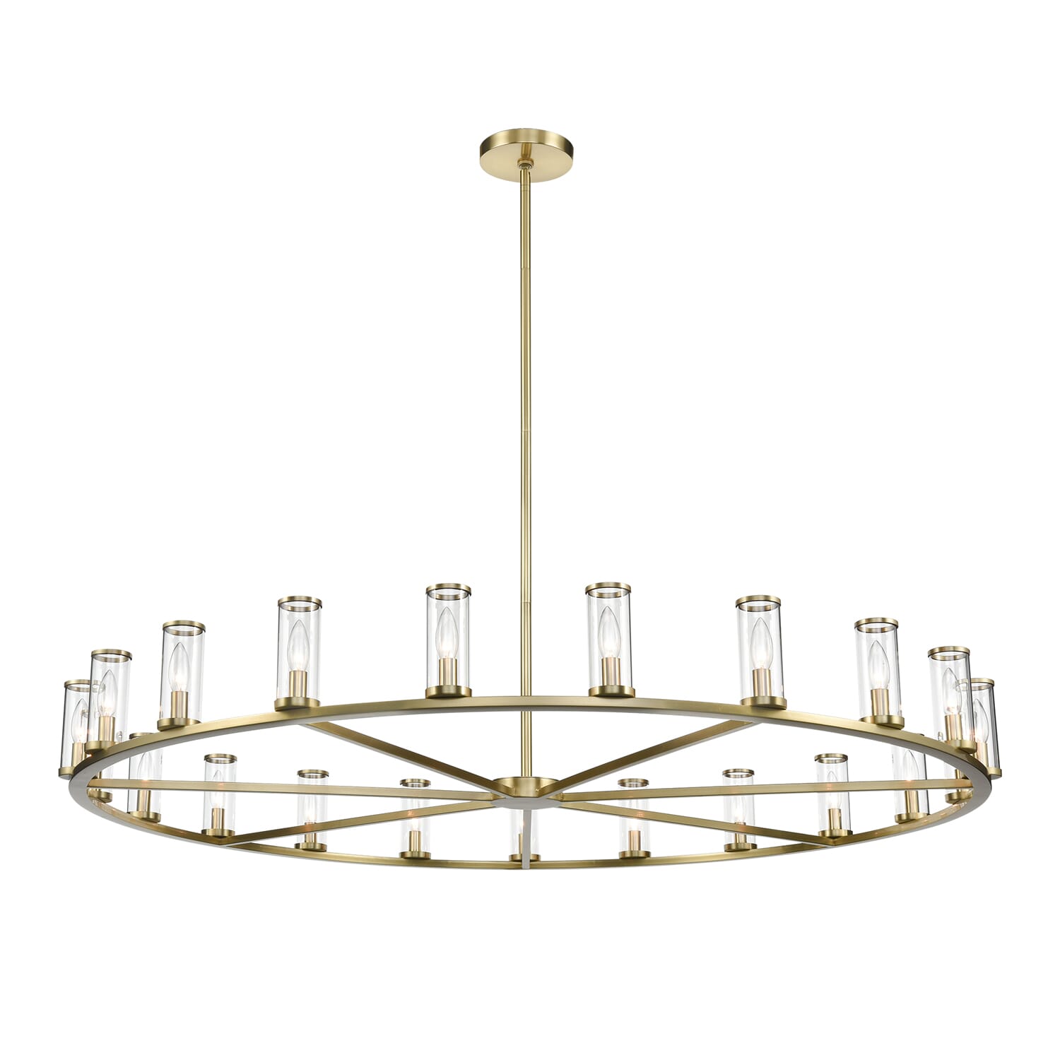 Revolve 21-Light Chandelier tural Brass And Clear Gla