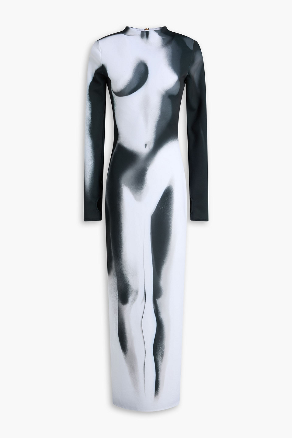 Printed jersey maxi dress - Black - FR 36
