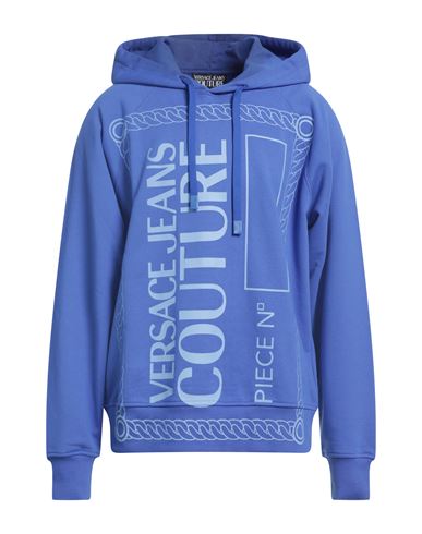 Man Sweatshirt Bright blue Size M Cotton, Elastane