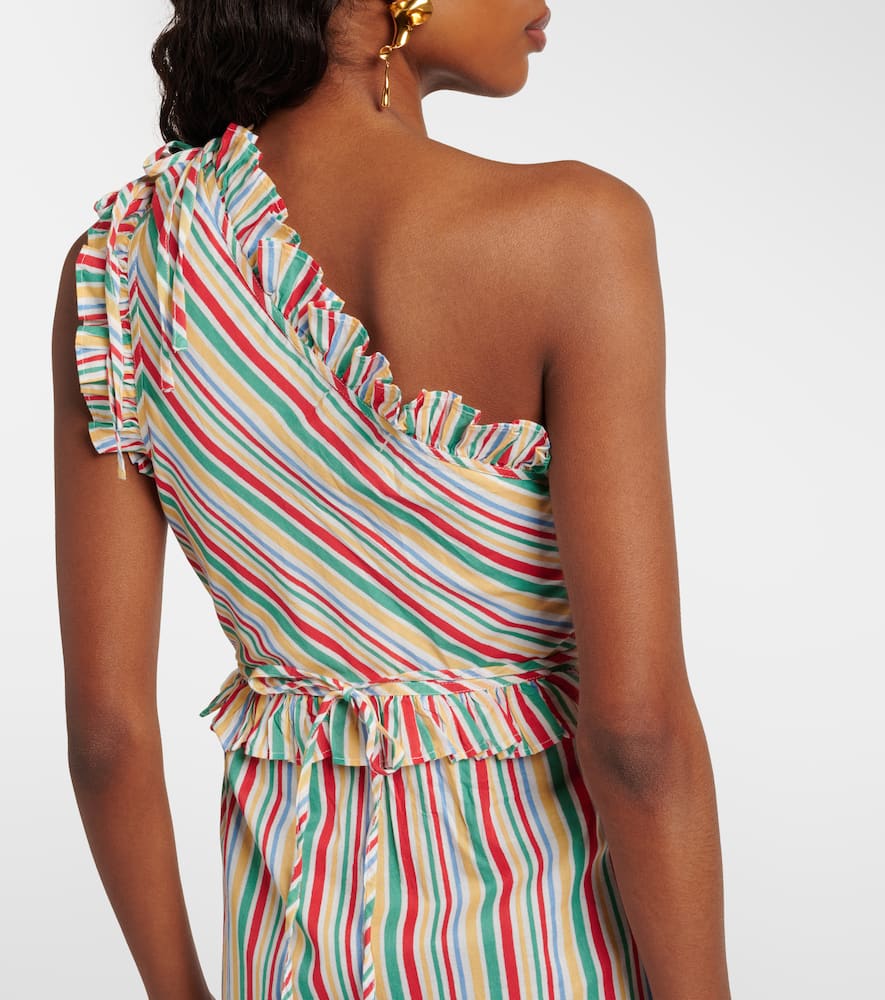 Arabelle striped cotton midi dress