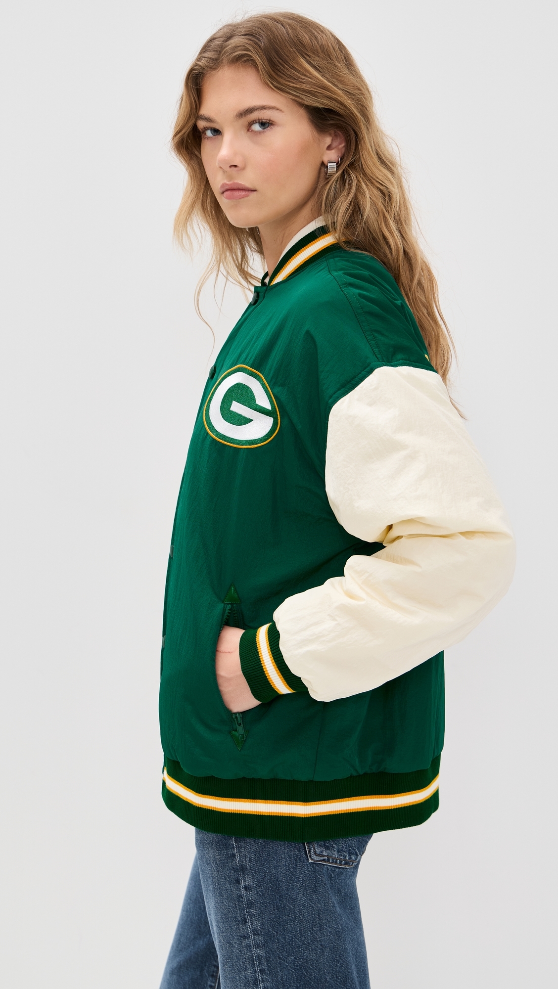 Packers Colorblock Bomber Jacket Packers Green/Sugar Swizzle