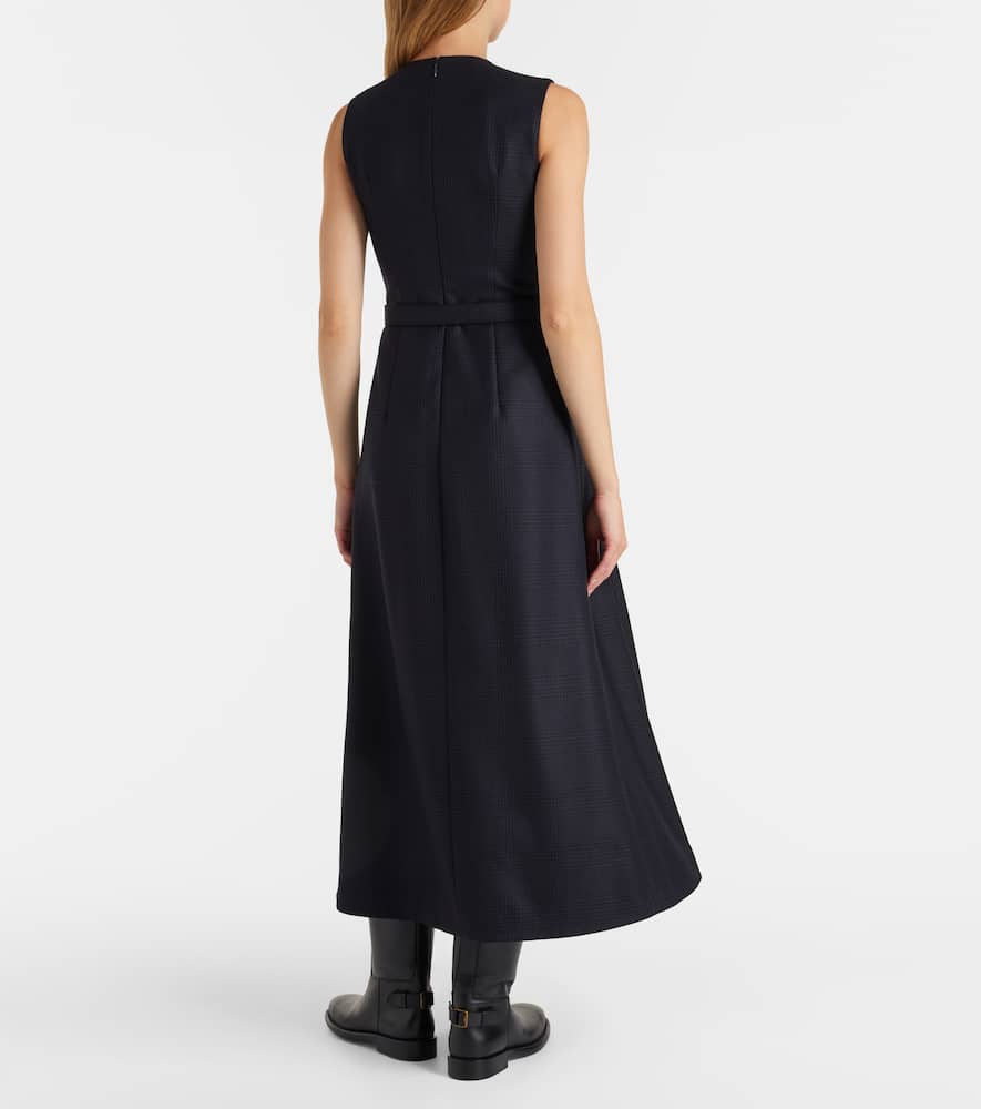 Prince of Wales check wool midi dress