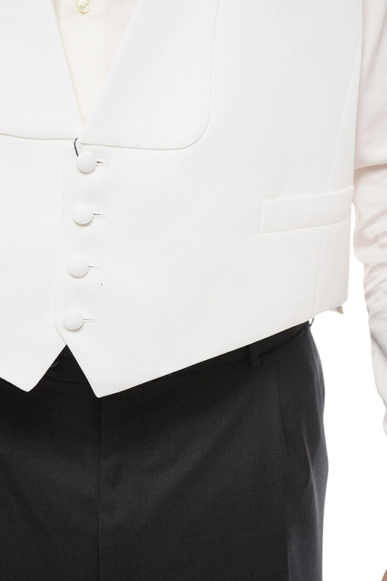 White Single Breasted Waistcoat