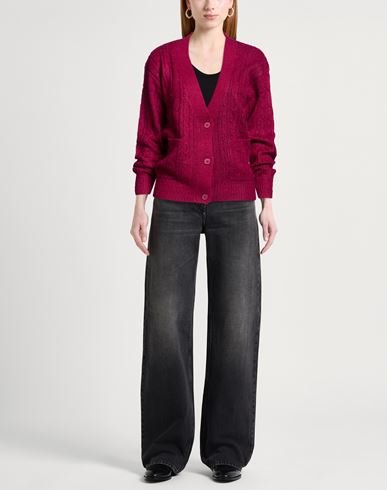 Woman Cardigan Garnet Size L Acrylic, Polyester, Nylon, Wool