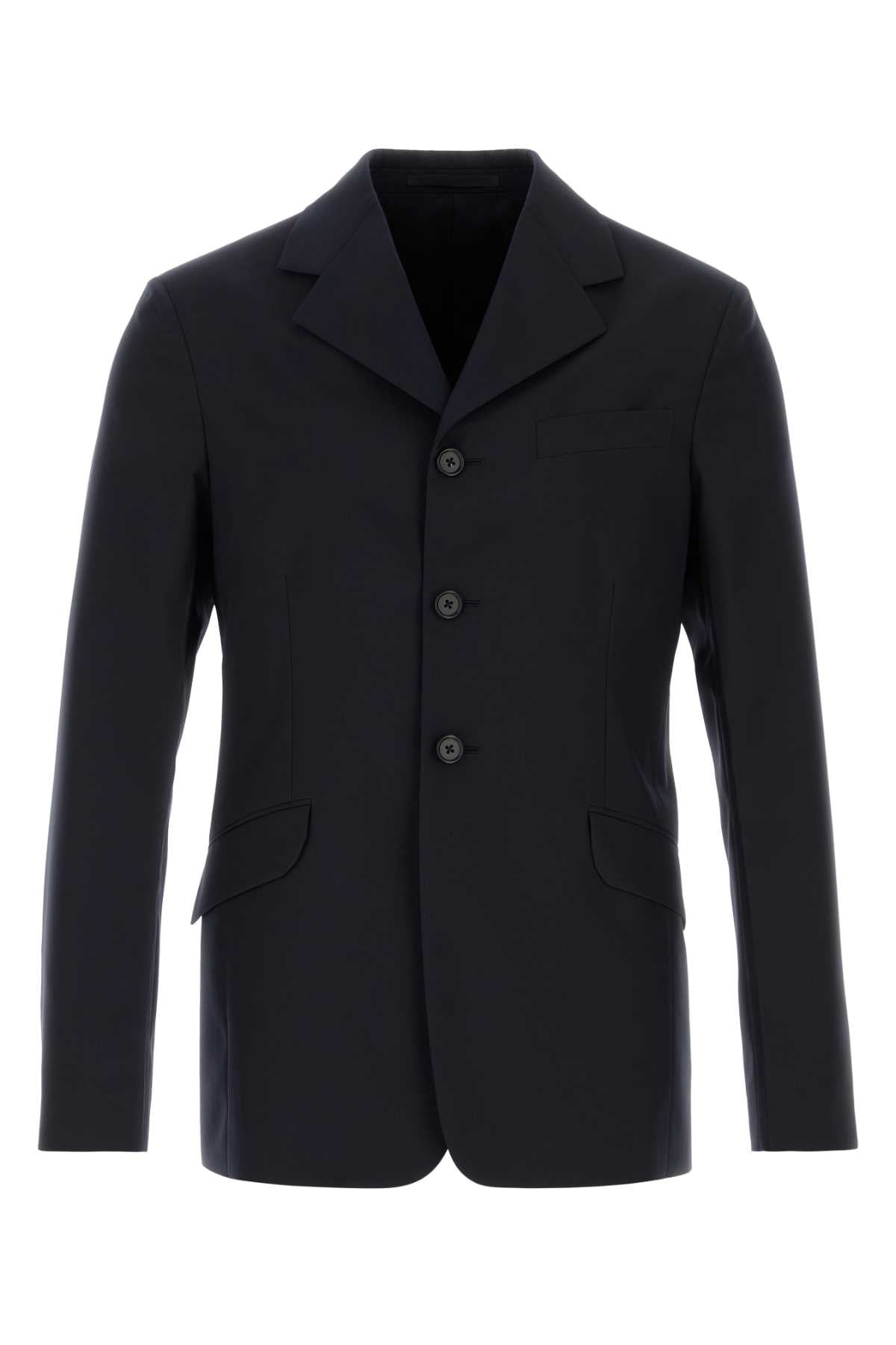 Virgin Wool Blazer — Navy