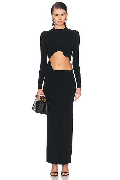 Christopher Esber Maparadita Lattice Separation Dress in Black - Black. L also in M