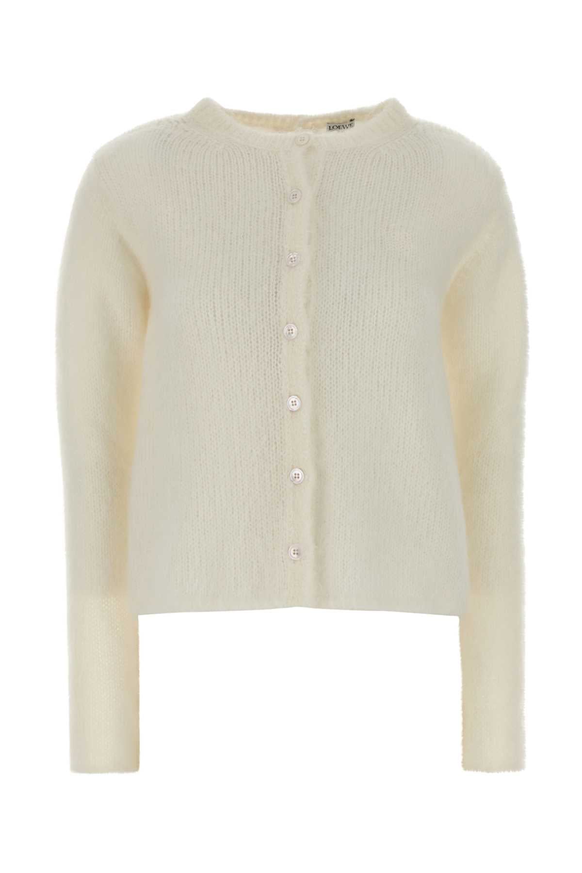 Mohair Blend Cardigan — White