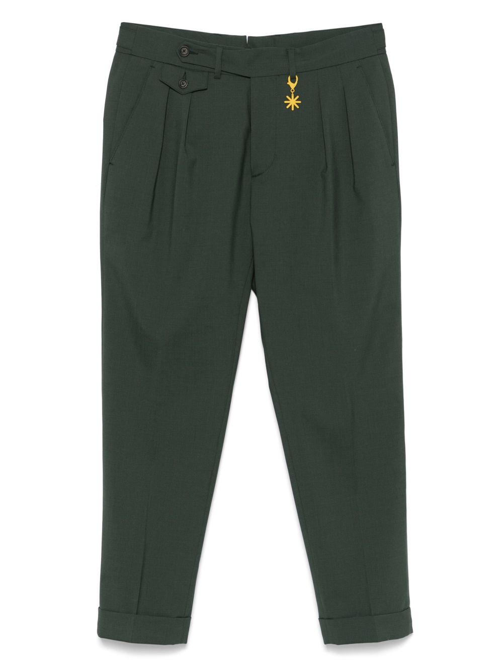 Manuel Ritz logo-appliqué trousers - Green