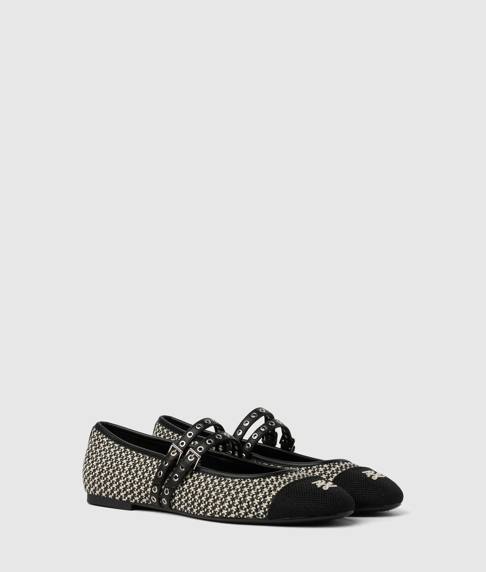 Karl Lagerfeld - Karo Riemchenpumps, Damen, Schwarz/weiss, Größe