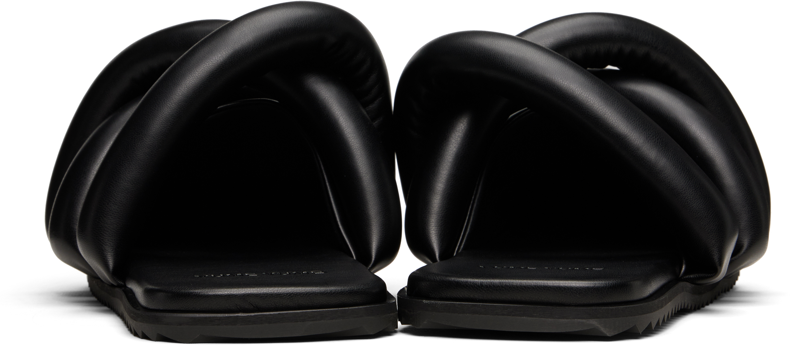 Black Closed Toe Tyre Slide Loafers