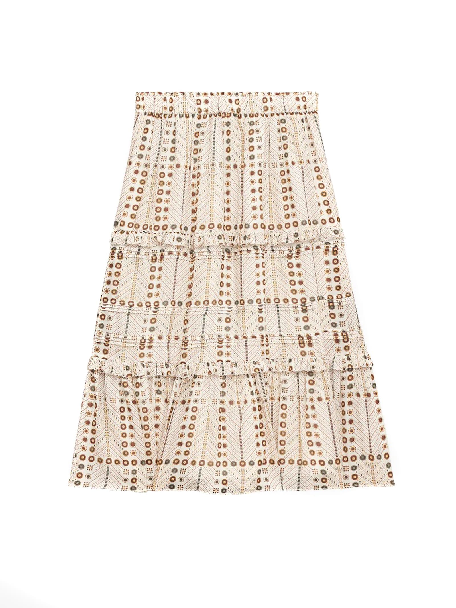Diya Long Printed Cotton Voile Skirt