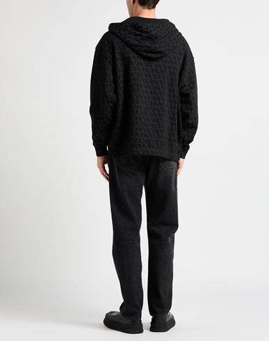 Man Sweatshirt Black Size L Cotton, Elastane
