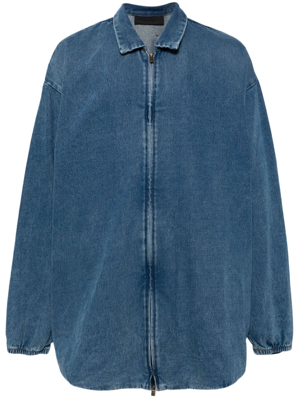 Zip-up denim shirt jacket - Blue