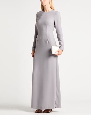 Woman Maxi dress Grey Size 4 Polyester, Viscose, Elastane