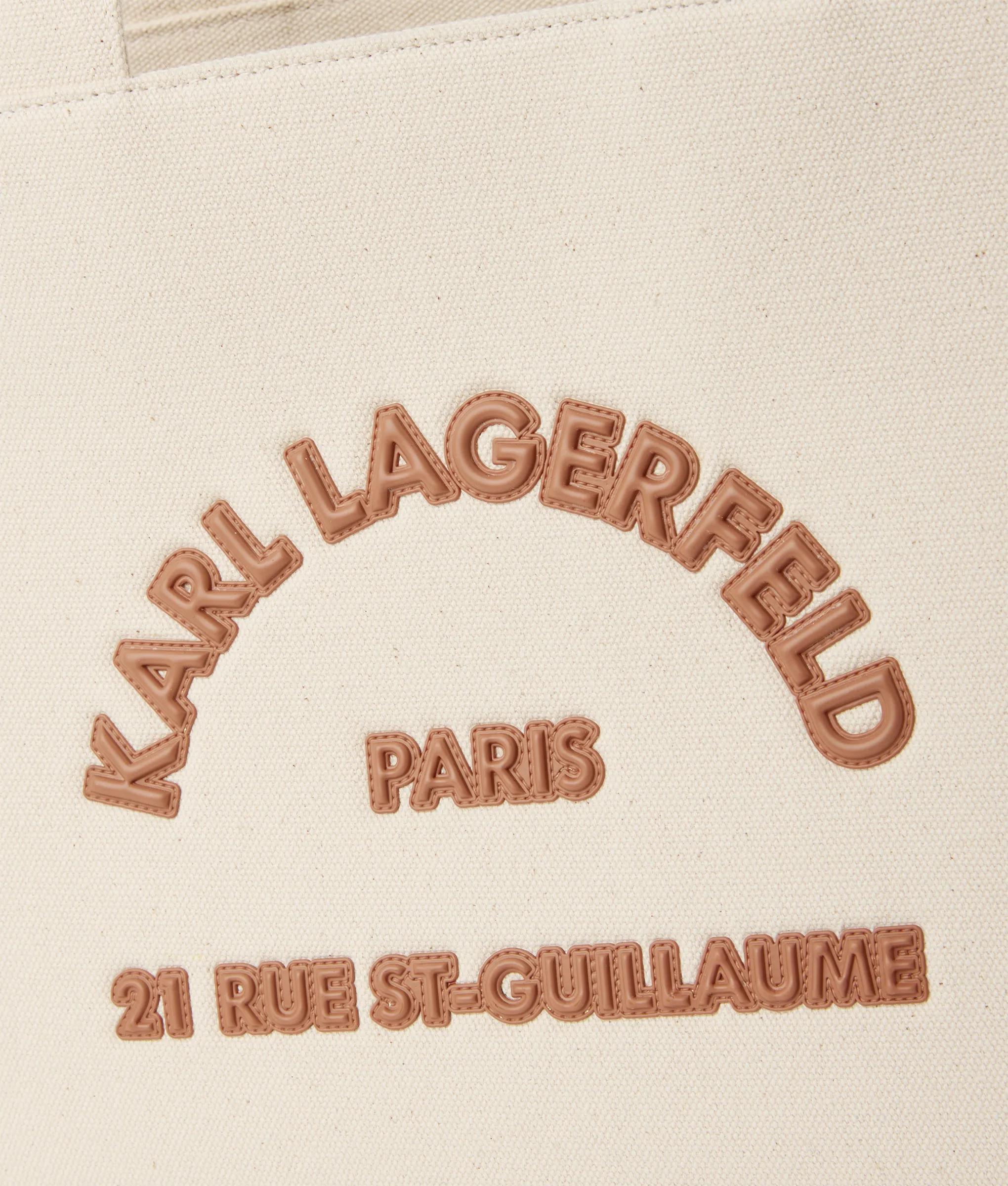 Karl Lagerfeld - Sac En Toile De Moyenne Avec Écusson Carré Rue St-guillaume, Femme, Naturel, : One